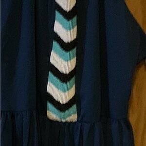 Sabine Navy Maxi Dress with Chevron beaded  Accent.NWT size large